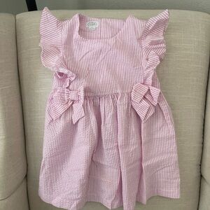 Mud Pie Girls Pink Seersucker Dress Sz 3T